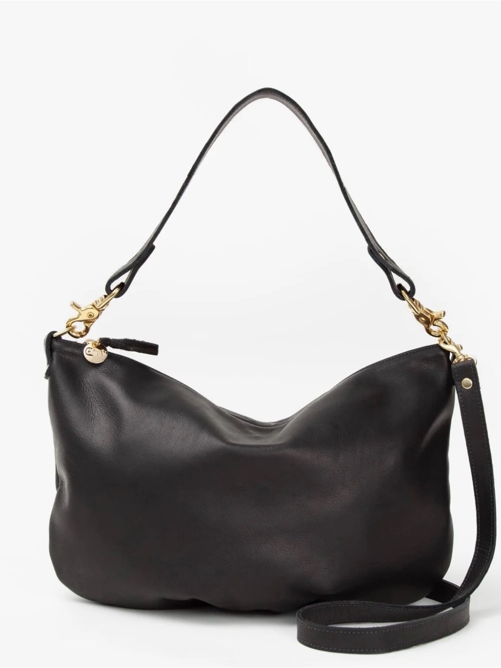 Like New - Clare V Moyen Messenger - Black Leather